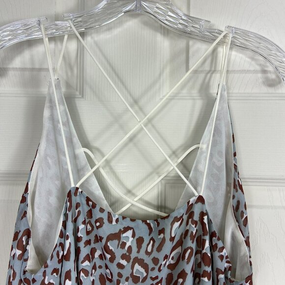 Davi & Dani Leopard Print Gray Brown White V Neck‎ Camisole Casual Medium - Picture 5 of 8